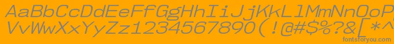 Nk57MonospaceSeBkIt-Schriftart – Graue Schriften auf orangefarbenem Hintergrund