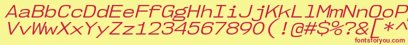 Nk57MonospaceSeBkIt Font – Red Fonts on Yellow Background