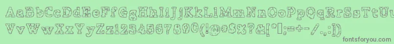 PrisonTattoo Font – Gray Fonts on Green Background