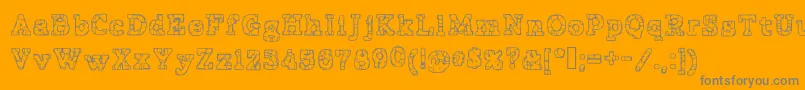 PrisonTattoo Font – Gray Fonts on Orange Background