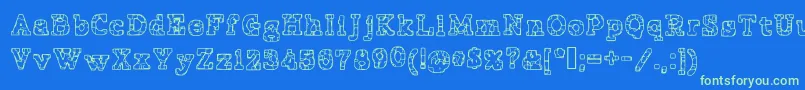 PrisonTattoo Font – Green Fonts on Blue Background