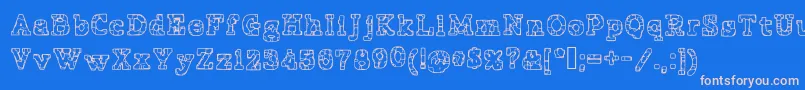 PrisonTattoo Font – Pink Fonts on Blue Background