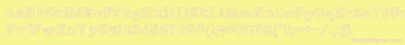 PrisonTattoo Font – Pink Fonts on Yellow Background