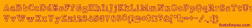 PrisonTattoo Font – Purple Fonts on Orange Background