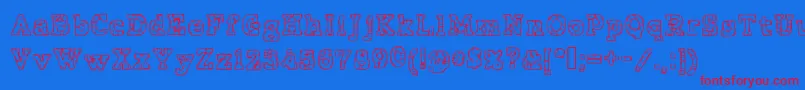 PrisonTattoo Font – Red Fonts on Blue Background