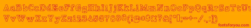 PrisonTattoo Font – Red Fonts on Orange Background