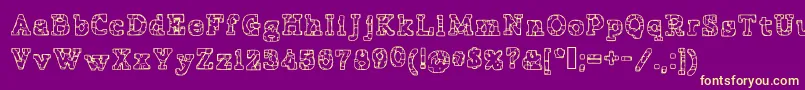 PrisonTattoo Font – Yellow Fonts on Purple Background