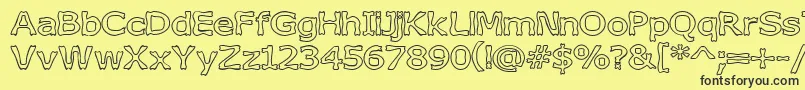 BoneribbonOutline Font – Black Fonts on Yellow Background