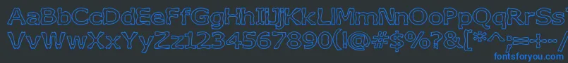 BoneribbonOutline Font – Blue Fonts on Black Background