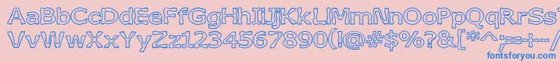 BoneribbonOutline Font – Blue Fonts on Pink Background
