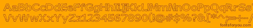 BoneribbonOutline-Schriftart – Braune Schriften auf orangefarbenem Hintergrund