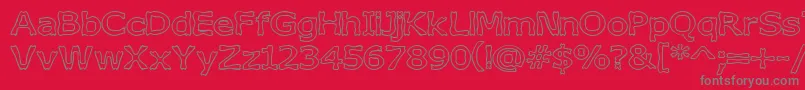 Czcionka BoneribbonOutline – szare czcionki na czerwonym tle
