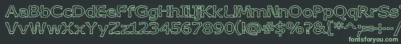BoneribbonOutline Font – Green Fonts on Black Background