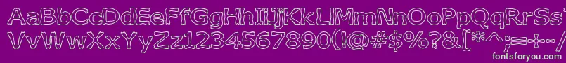 BoneribbonOutline Font – Green Fonts on Purple Background