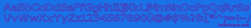 BoneribbonOutline Font – Purple Fonts on Blue Background