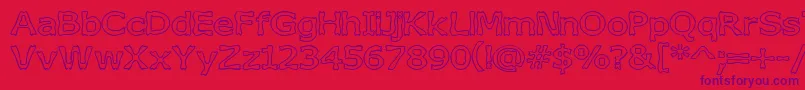 BoneribbonOutline Font – Purple Fonts on Red Background