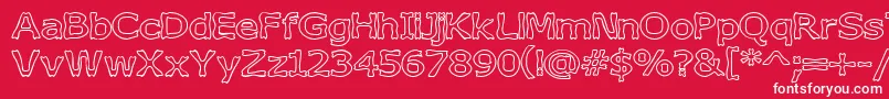 BoneribbonOutline Font – White Fonts on Red Background
