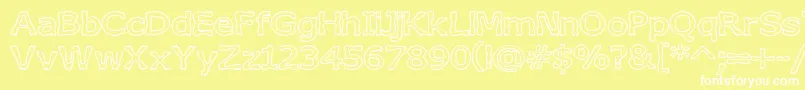 Police BoneribbonOutline – polices blanches sur fond jaune
