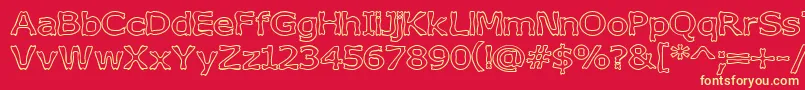 BoneribbonOutline Font – Yellow Fonts on Red Background