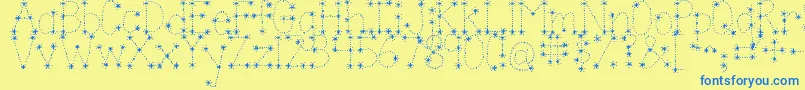 Jandasparkleandshine Font – Blue Fonts on Yellow Background