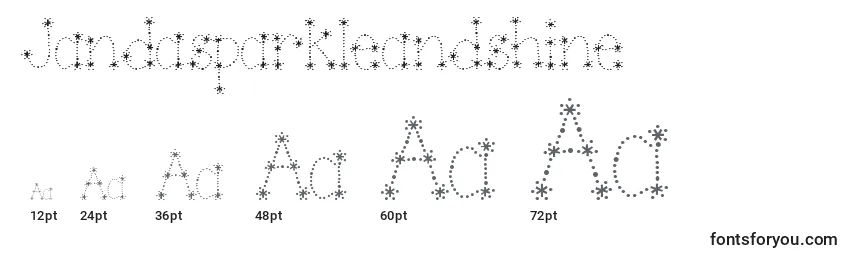 Jandasparkleandshine Font Sizes