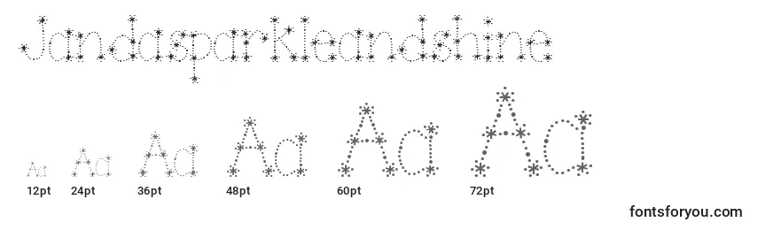 Größen der Schriftart Jandasparkleandshine