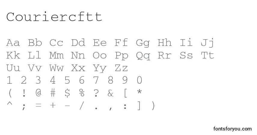 A fonte Couriercftt – alfabeto, números, caracteres especiais
