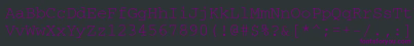 フォントCouriercftt – 黒い背景に紫のフォント