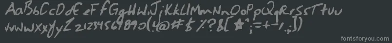 フォントJessescript – 黒い背景に灰色の文字