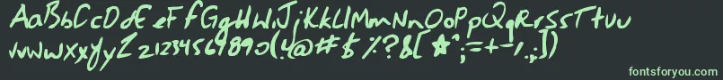 フォントJessescript – 黒い背景に緑の文字