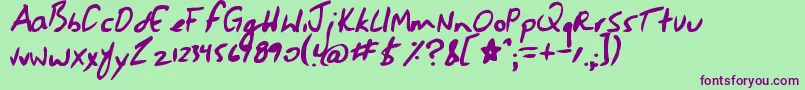 Police Jessescript – polices violettes sur fond vert