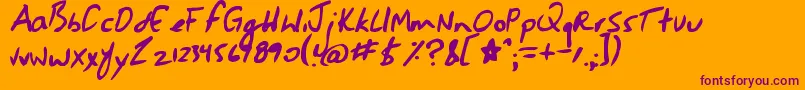 Jessescript Font – Purple Fonts on Orange Background