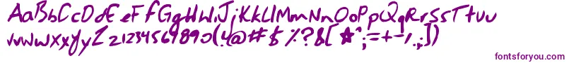 Jessescript Font – Purple Fonts on White Background