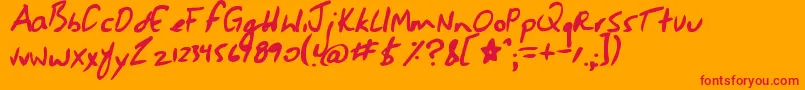 Jessescript Font – Red Fonts on Orange Background