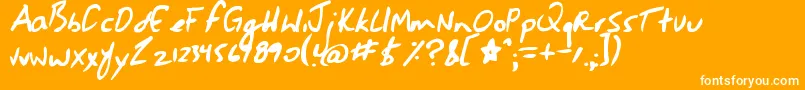Jessescript-fontti – valkoiset fontit oranssilla taustalla