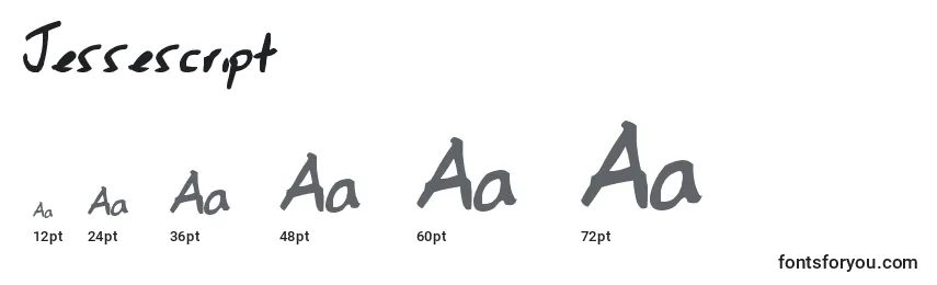 Jessescript Font Sizes