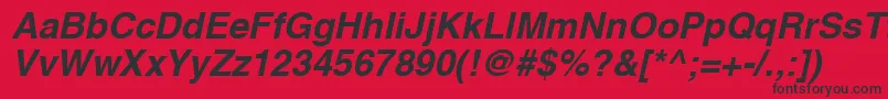 fuente A1010helvetikaBoldItalic – Fuentes Negras Sobre Fondo Rojo