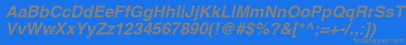 A1010helvetikaBoldItalic Font – Gray Fonts on Blue Background