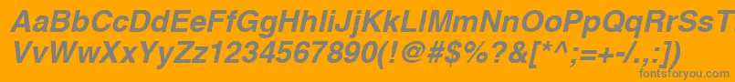 Fonte A1010helvetikaBoldItalic – fontes cinzas em um fundo laranja