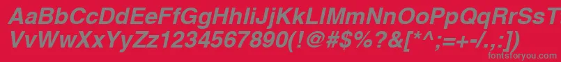 Police A1010helvetikaBoldItalic – polices grises sur fond rouge