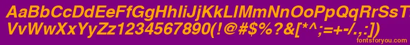 fuente A1010helvetikaBoldItalic – Fuentes Naranjas Sobre Fondo Morado