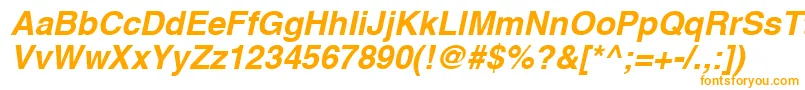 A1010helvetikaBoldItalic Font – Orange Fonts on White Background