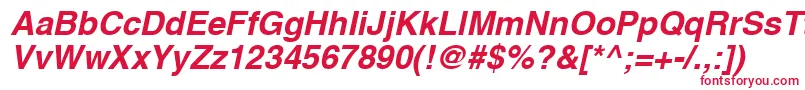 A1010helvetikaBoldItalic-fontti – punaiset fontit valkoisella taustalla