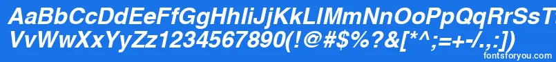 Czcionka A1010helvetikaBoldItalic – białe czcionki na niebieskim tle