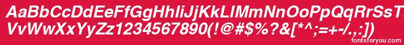 Fonte A1010helvetikaBoldItalic – fontes brancas em um fundo vermelho