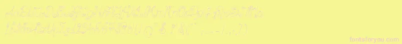 Ribambelle Font – Pink Fonts on Yellow Background