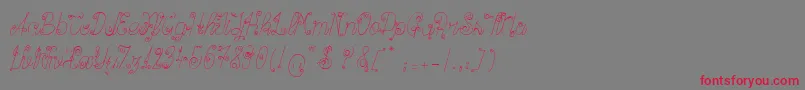 フォントRibambelle – 赤い文字の灰色の背景