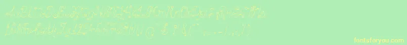 Шрифт Ribambelle – жёлтые шрифты на зелёном фоне