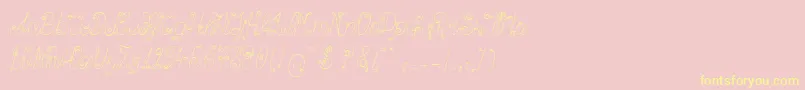 Ribambelle Font – Yellow Fonts on Pink Background