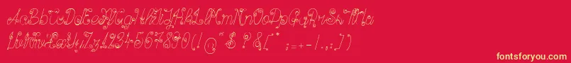 Ribambelle Font – Yellow Fonts on Red Background